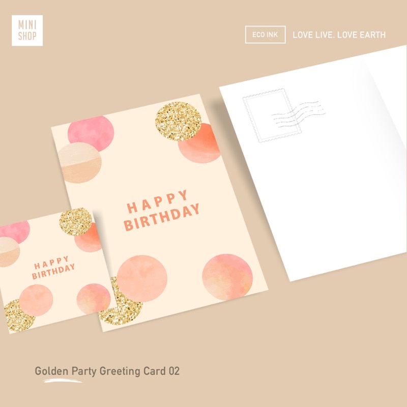 Jual Kartu ucapan ultah Golden Party 02 - ulang tahun / greeting card ...