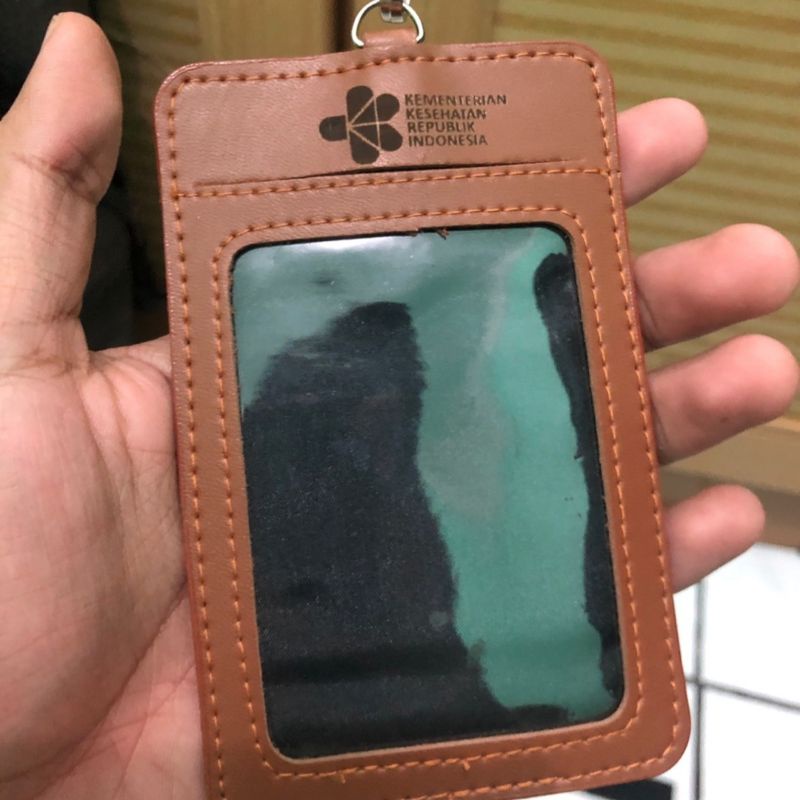 KBL Costome Id Card Holder Kulit Faux Leather 1 Sisi