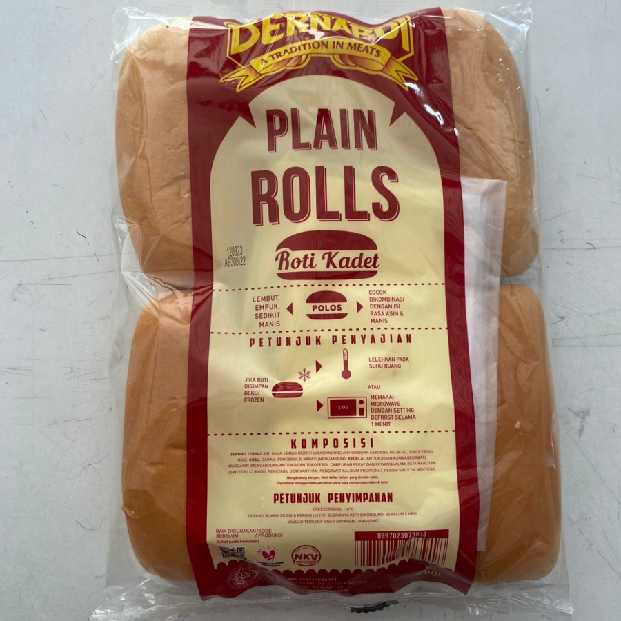 Roti Hotdog / Roti Kadet / Plain Rolls by Bernardi (6 Biji) 300 Gram