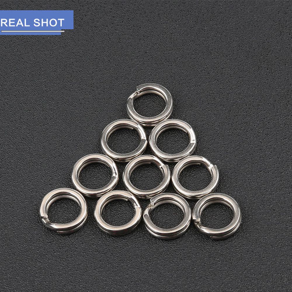 TOP 100PCS Lot Fish Connector Hot Stainless Steel Fishing Split Rings Portable Durable Line Tackle High Quality Swivel Snap