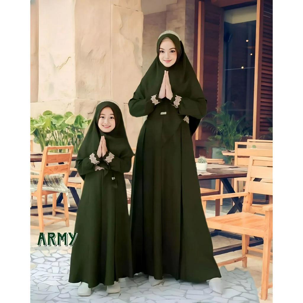 GAMIS COUPLE KIRANA MOM KIDS CEURTY APK RENDA FREE KHIMAR BUSUI MOM LD 115 CM PJ 138 CM KIDS USIA 12 TAHUN LD 95 CM PJ 105 CM COUPLE IBU DAN ANAK PREMPUAN MUSLIM MODERN GAMIS COUPLE IBU DAN ANAK PREMPUAN TERBARU 2023 DRESS COUPLE HITAM IBU DAN ANAK