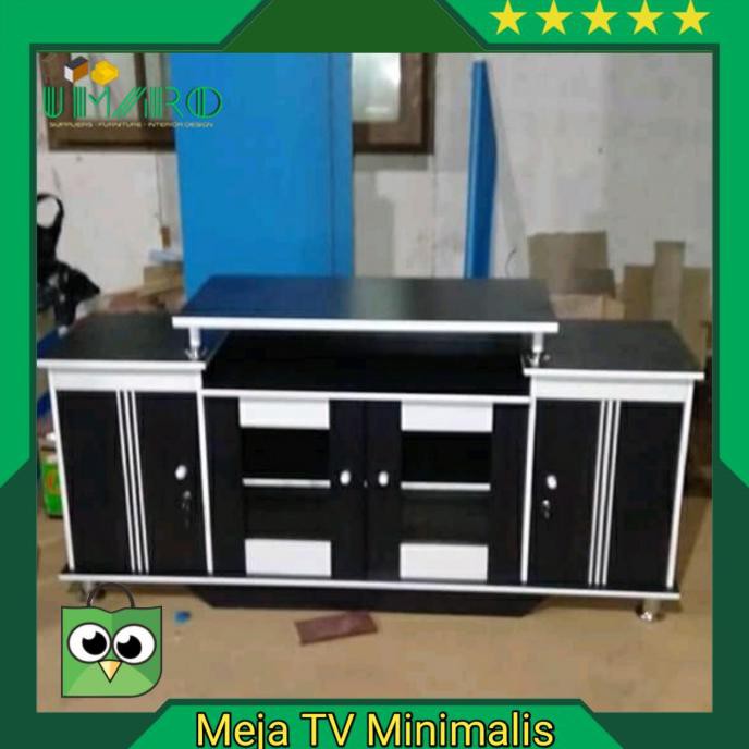 Meja Tv Minimamalis Modern / Bufet Tv / Rak Tv / Lemari Tv Hitam - Hitam Patimaril