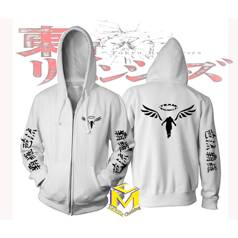 JAKET HOODIE ZIPPER TEAM VALHALLA WALHALLA ANIME TOKYO REVENGERS ORI