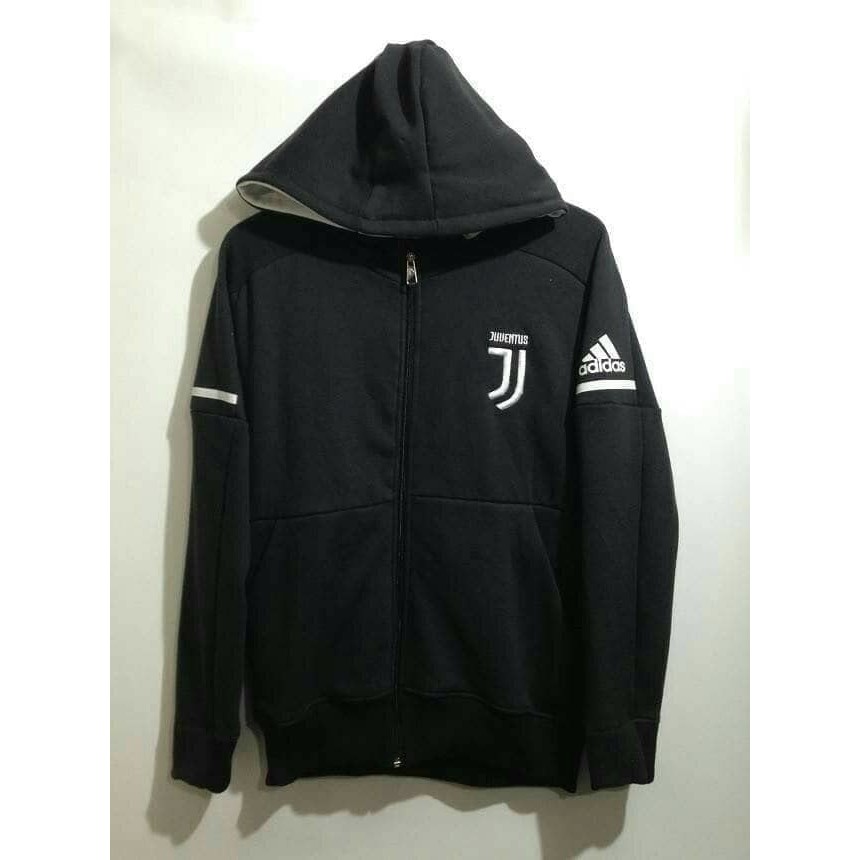 Jaket Bola Grade Ori Hoodie Juventus ZNE Hitam 2018