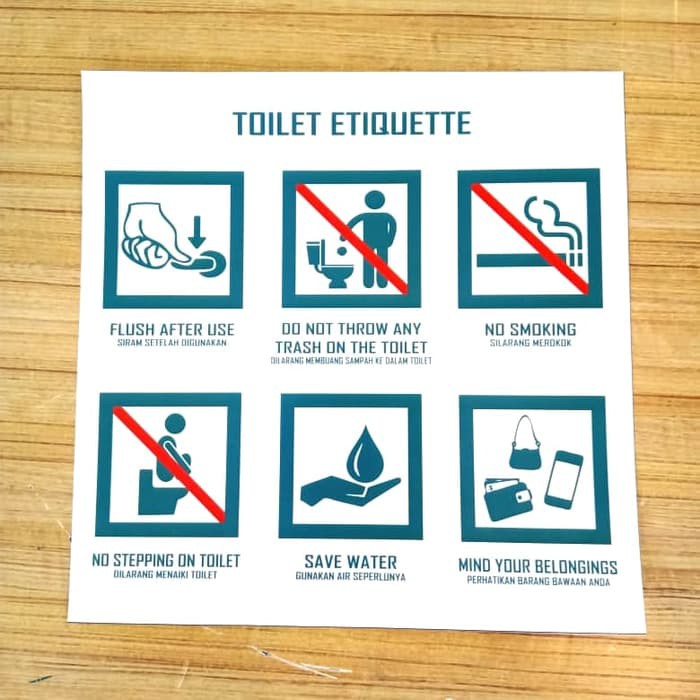 

stiker cara menggunakan toilet / sticker toilet etiquette K3