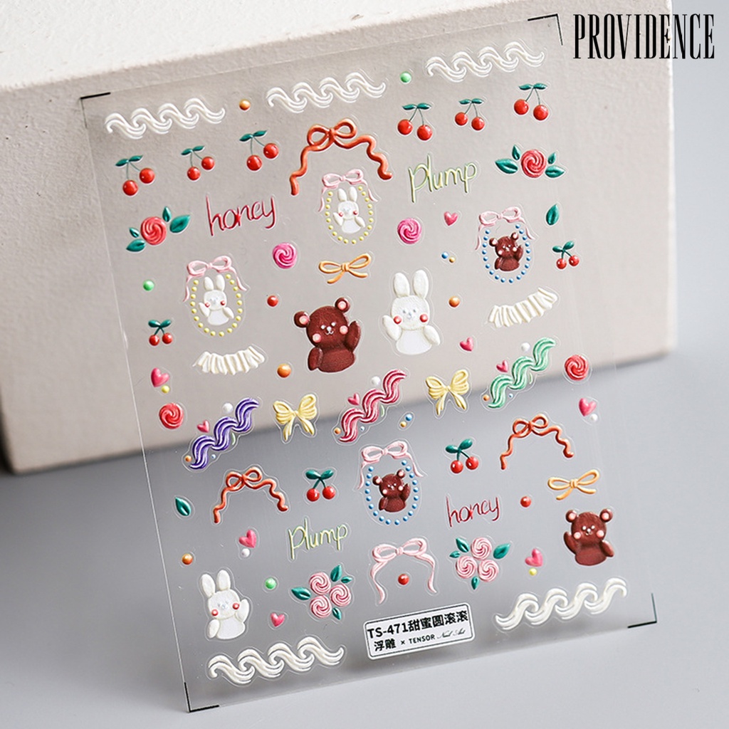 Providence Nail Sticker Good Adhesion High Penetration Mini Cartoons Image Charm Design Empaistic Nail Slide for Female