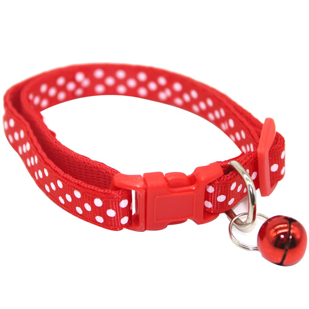 Kalung Leher Anjing / Kucing Adjustable Motif Polkadot