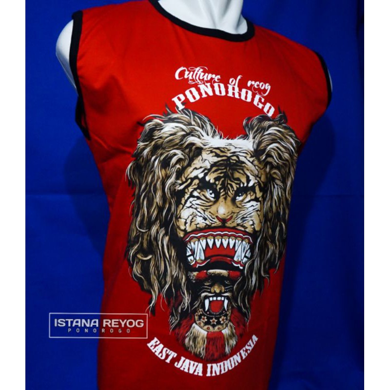 KAOS BUDAYA SINGLET BARONG TERLARIS ORIGINAL PONOROGO JIEGEX ST BR003 MERAH