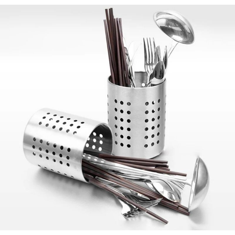 Tempat Sendok IKEA Cutlery Holder Rak Sendok Stainless Steel Small