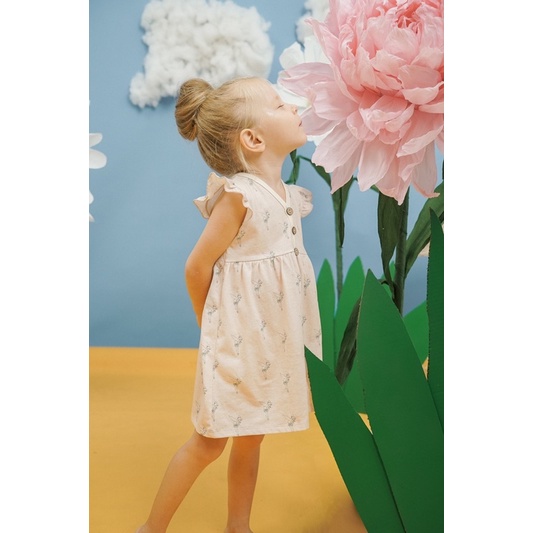 DINOANDBUNNY - RUFFLE DRESS DISNEY - Bohopanna X Tinker Bell - Dress Bayi dan Anak Perempuan - Baju Bayi