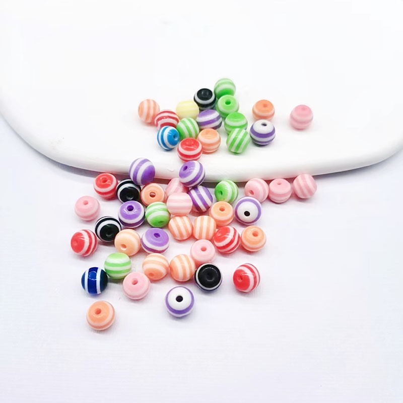 6mm 8mm 10mm Manik-Manik Bola Resin Warna Permen