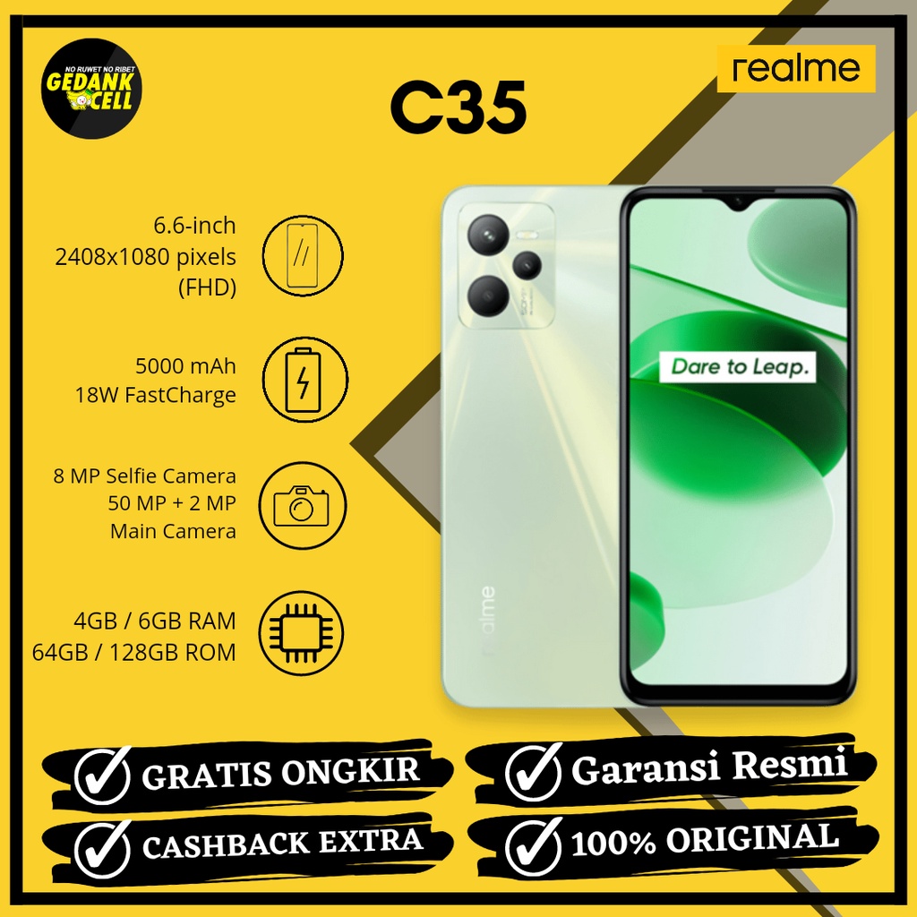 Realme C35 RAM 4/64 - Hp New Resmi