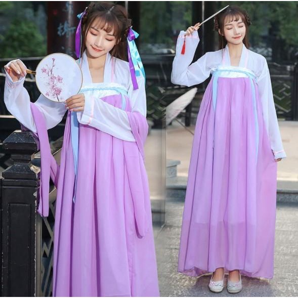 Kostum Cc-131 Hanfu Unisex Wanita Baju Tradisional Cina Han Cosplay Kostum