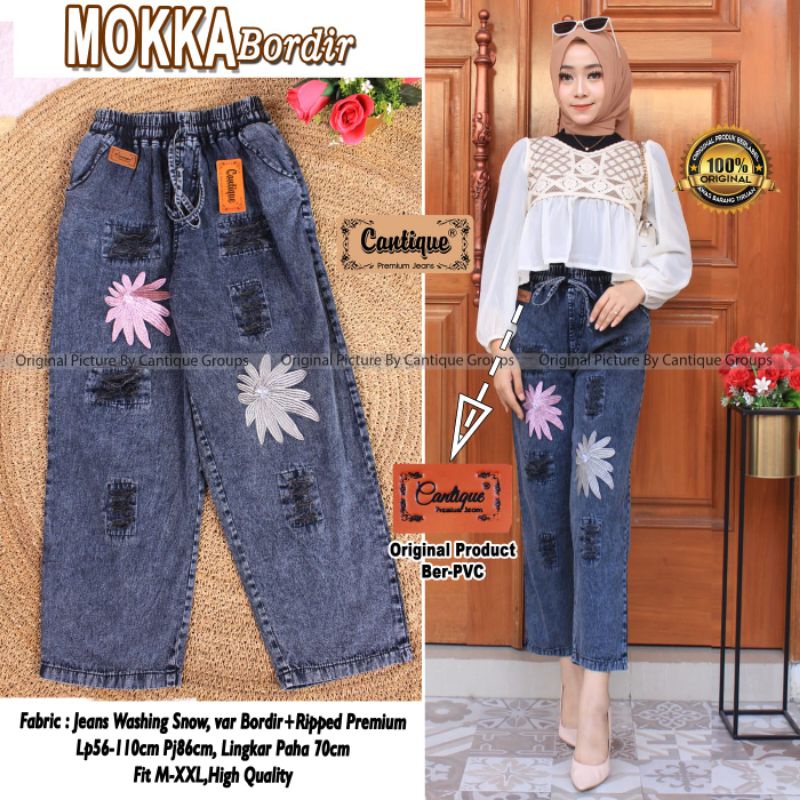 Mokka bordir celana jeans wanita by cantique