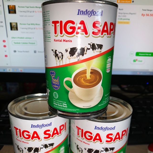 Susu kental manis tiga sapi 500gr kaleng besar Shopee Indonesia