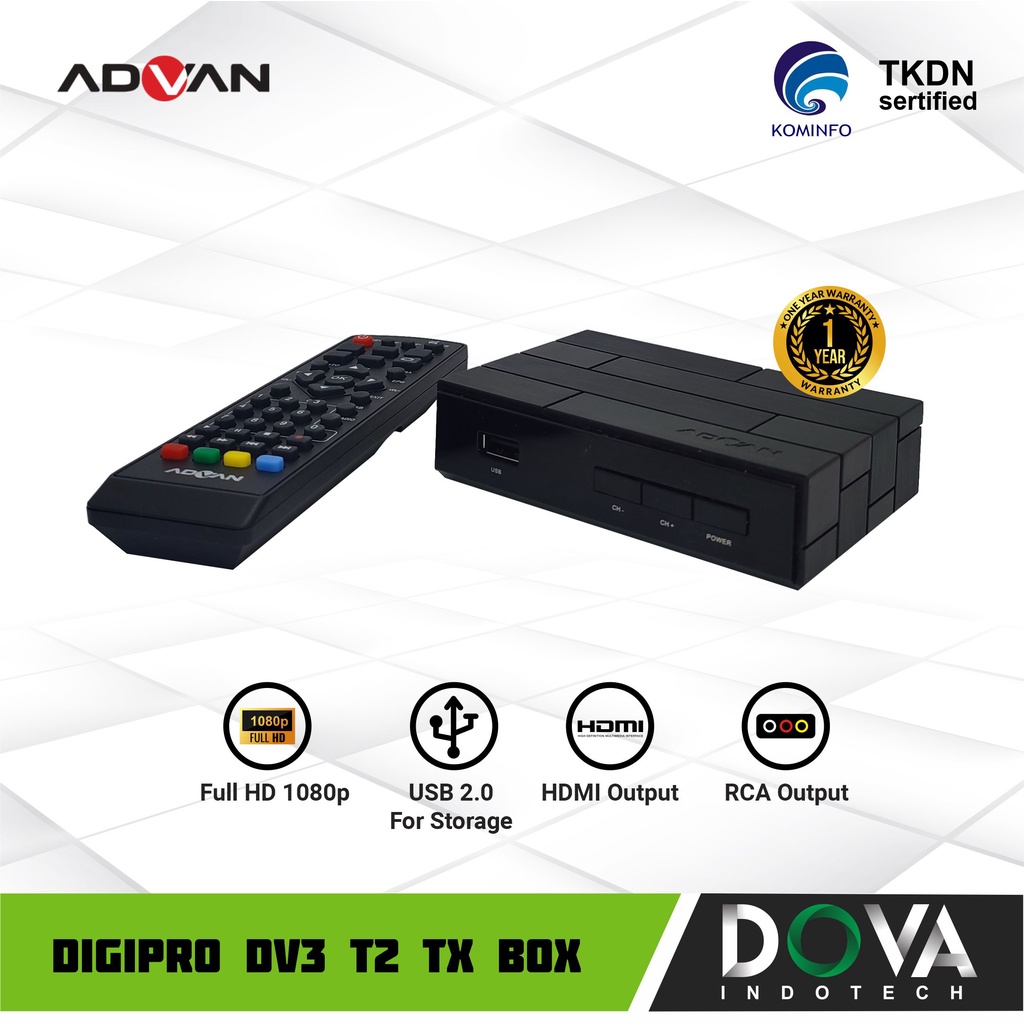 Jual ADVAN DIGIPRO DV3T2 Full HD 1080p Set Top Box Digital TV Converter Shopee Indonesia