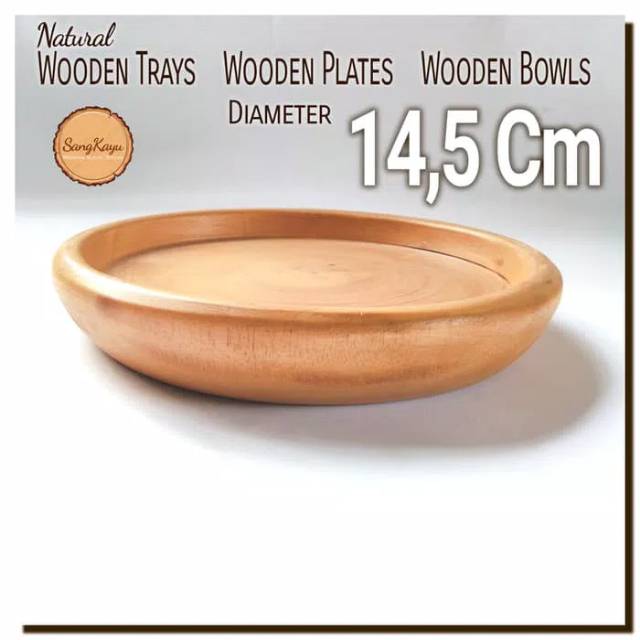 Wooden plate 14,5 cm Piring kayu wooden tray bowl piring /mangkok saji