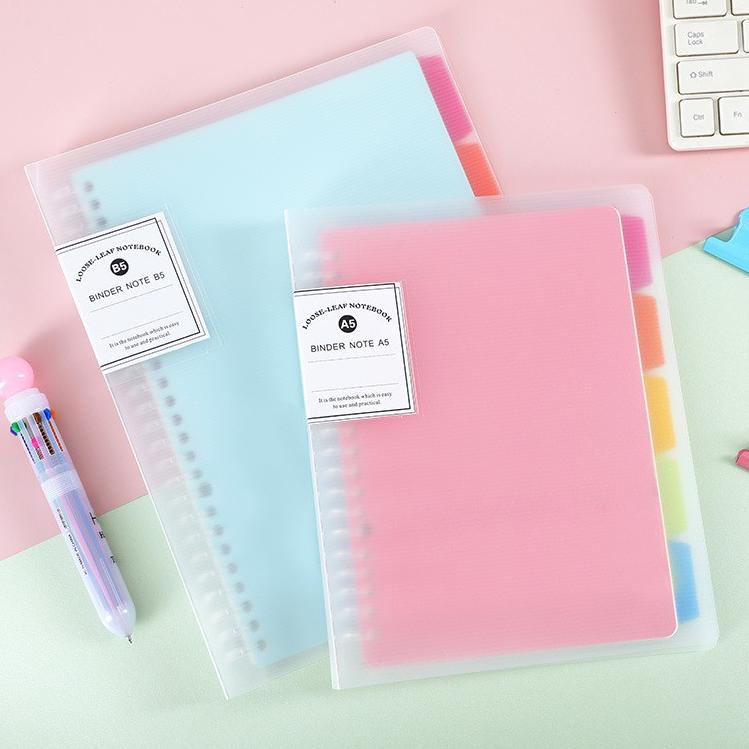 

[KODE GGNHG] Binder A5/B5 Cover Berwarna Transparan Plastik Tebal Include Kertas dan Pembatas