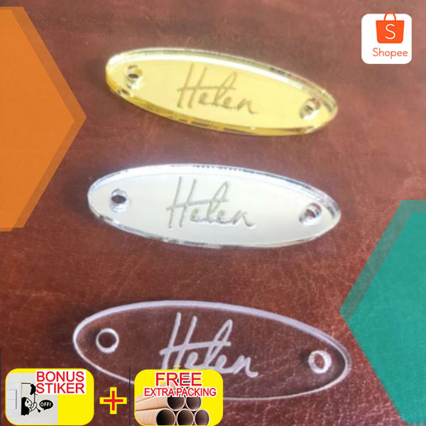 

LABEL HIJAB / LABEL AKRILIK / LABEL TAG AKRILIK / LABEL BRAND - BENING Elegan
