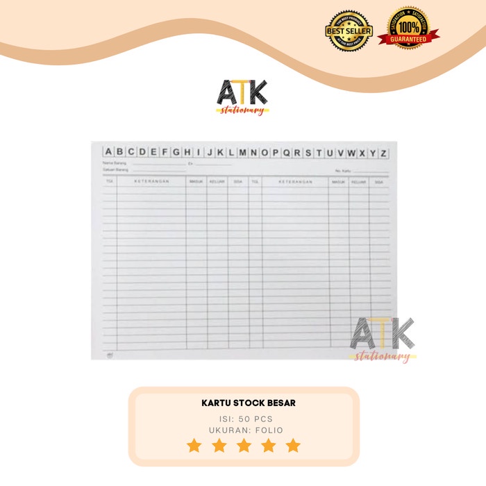 

Diskon Kartu Stok Persediaan Besar / Stock Card Atk Sale!!!