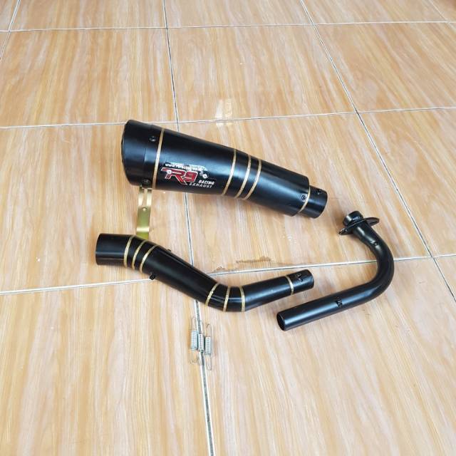 KNALPOT R9 H2 SCOOPY HITAM MOTIF