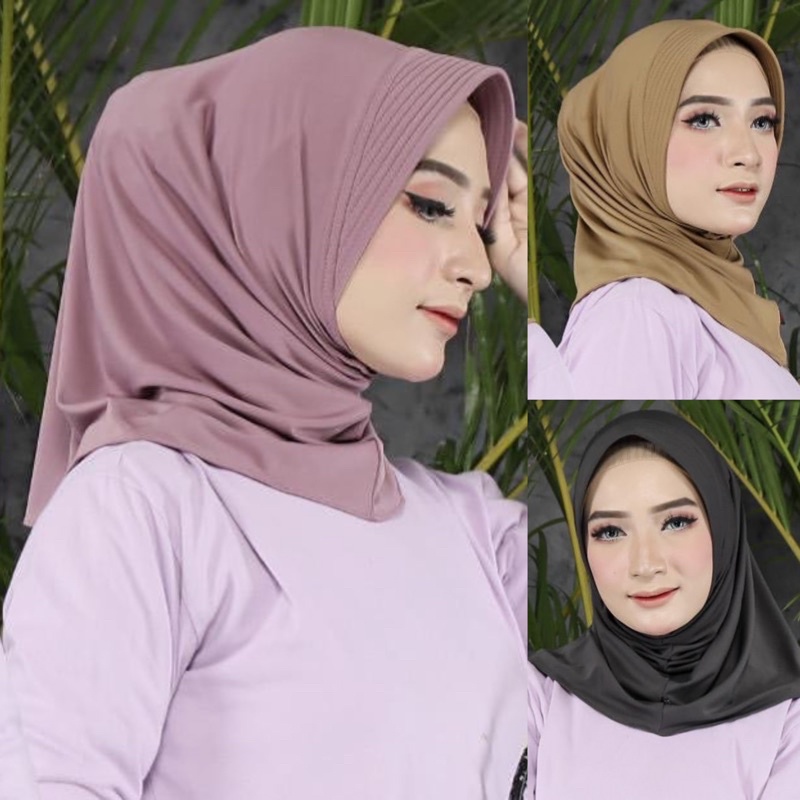 𝐁𝐘 𝐀𝐃𝐈𝐍𝐃𝐀 Hijab Sport Bergo Voly Jilbab instant adiba Jersey Polos Jokowi