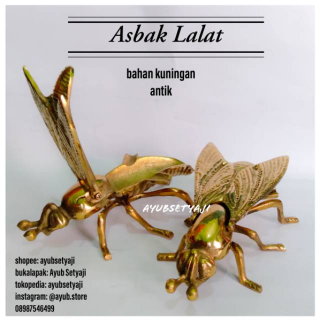 Asbak Lalat Kuningan antik Souvenir asbak rokok dekorasi meja miniatur Asbak Tawon Lebah Asbak Hotel
