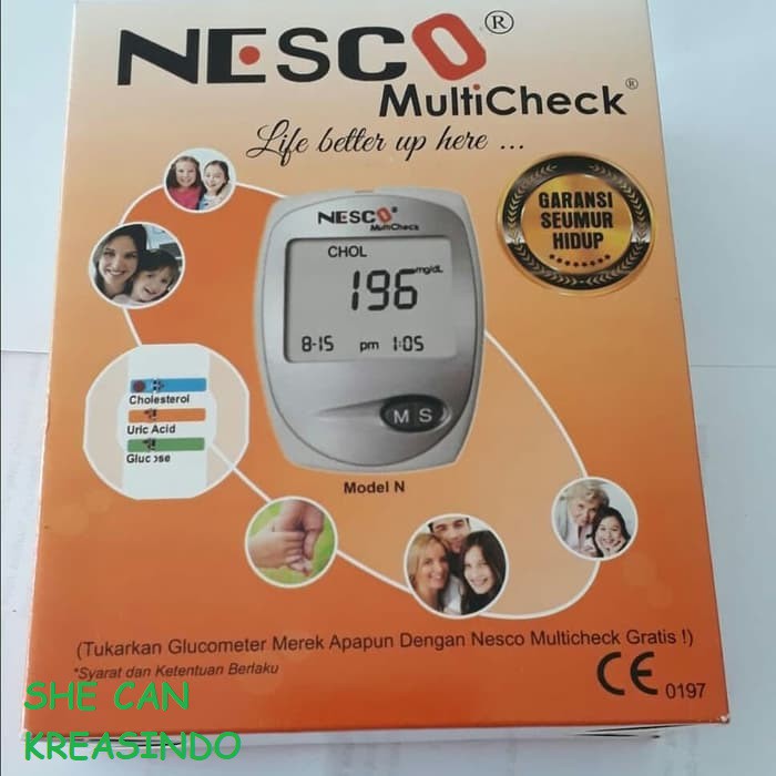 Nesco alat test multichek gcu gula darah, diabetes, kolesterol murah 3