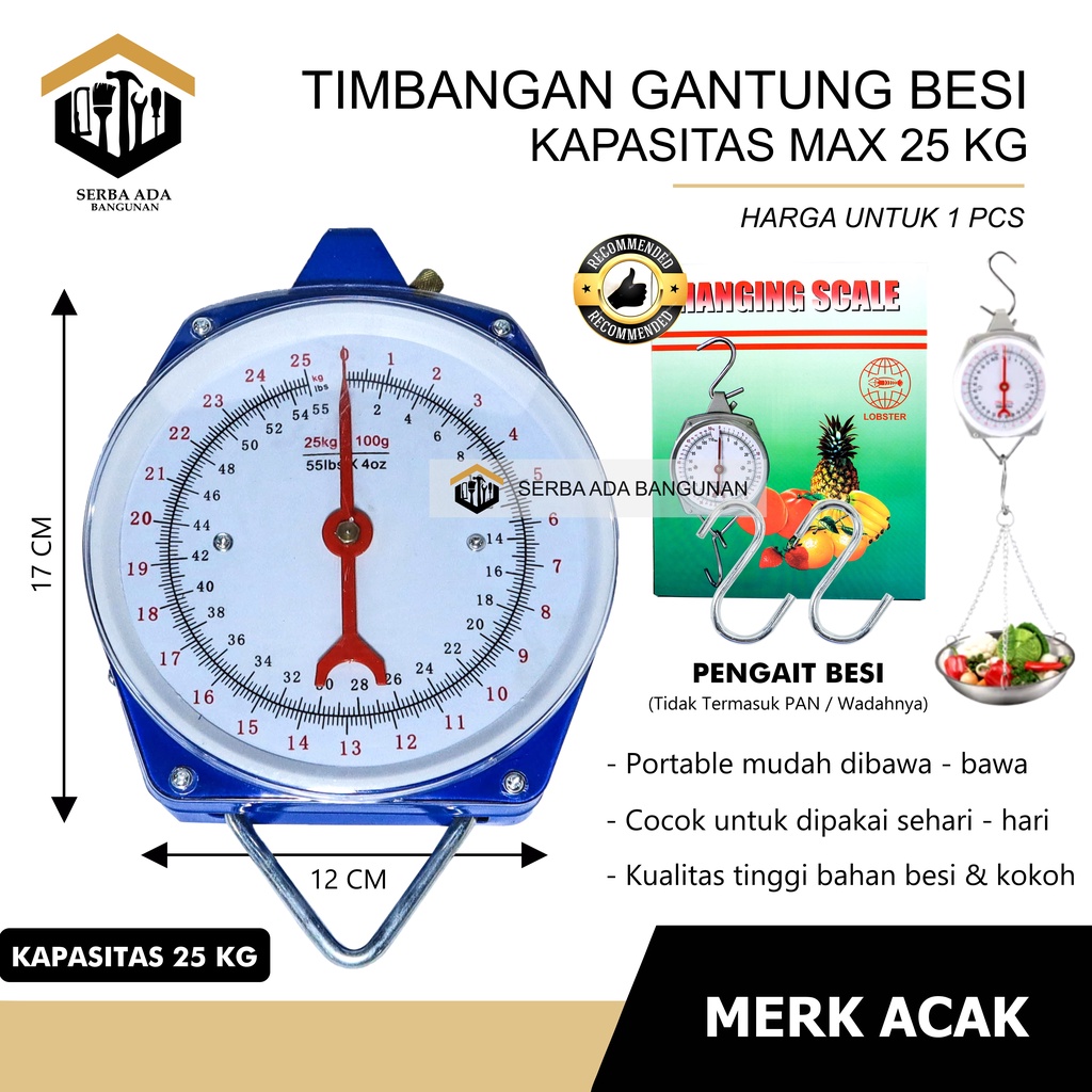 Timbangan Gantung Jarum Manual HANGING SCALE 25kg 50kg 100kg