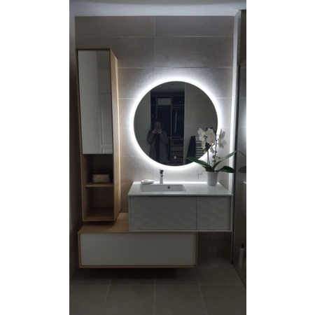 Cermin Led Wastafel Aesthetic Cermin Bulat Gantung Tempel Dinding  50