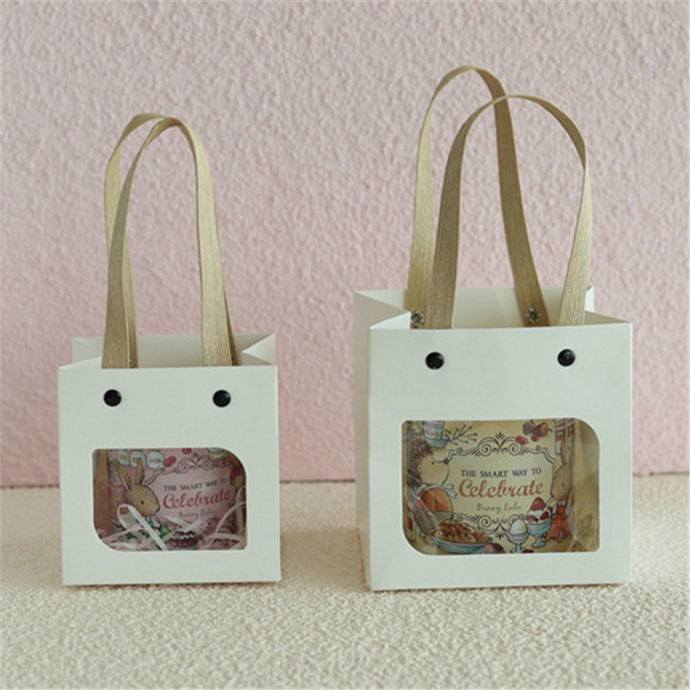 INS Cake Square Bottom Kraft Paper Bag Tas Kado Sederhana Baking Pouches