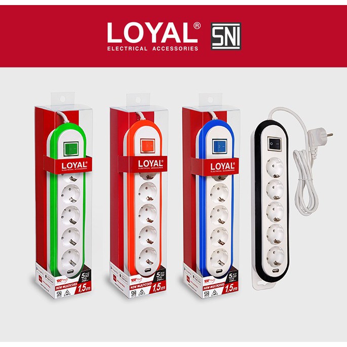 Loyal Colokan Listrik Stop Kontak Kabel Multicord USB 4 Lubang