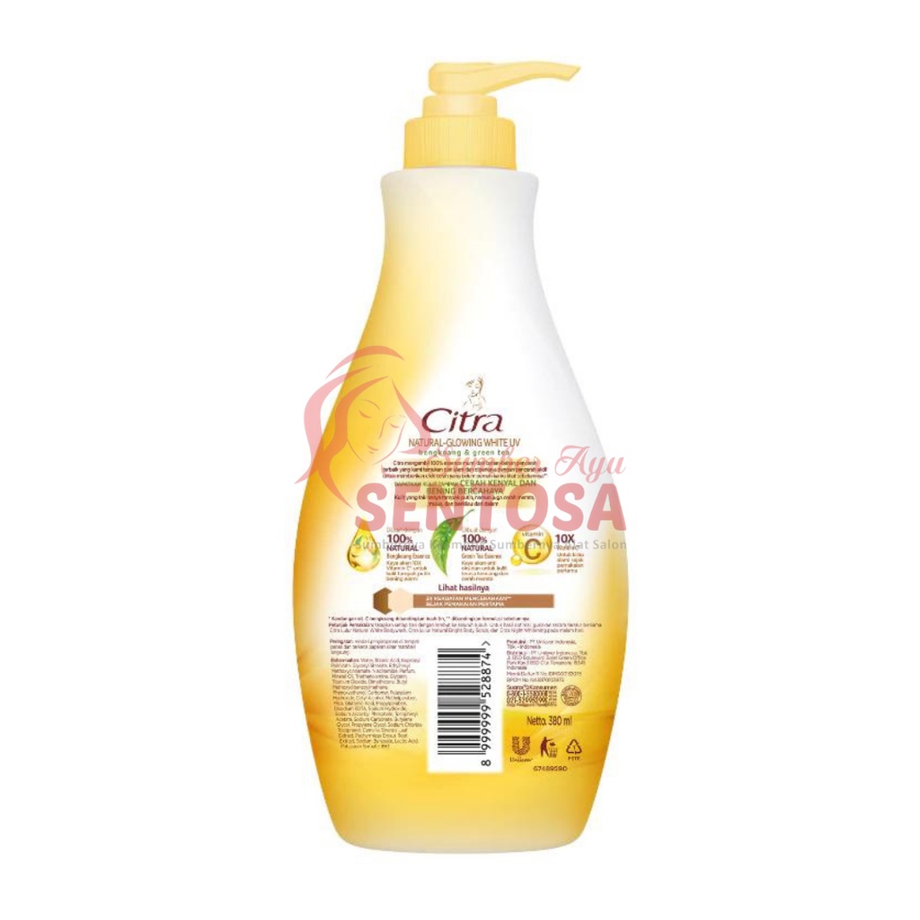 CITRA HAND &amp; BODY LOTION BENGKOANG NATURAL GLOW UV 380 ML