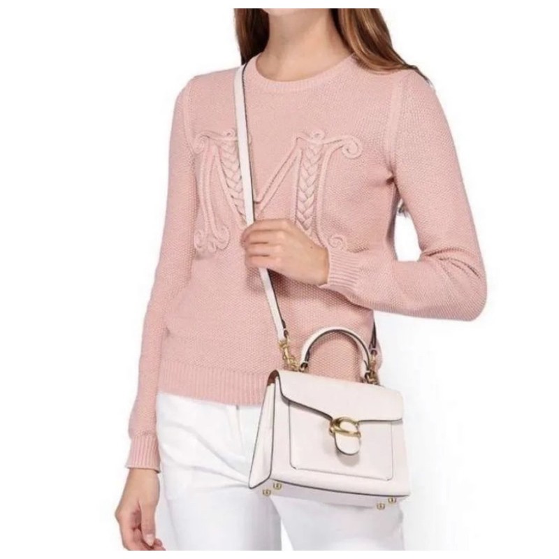 COACH TABBY TOP HANDLE 20 IN SIGNATURE CANVAS - WHITE CHALK