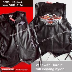 rompi kulit harley davidson