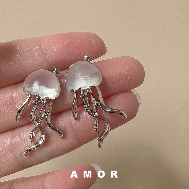 Anting Desain Ubur-Ubur Mengambang Y2K level Tinggi Untuk Aksesoris Wanita