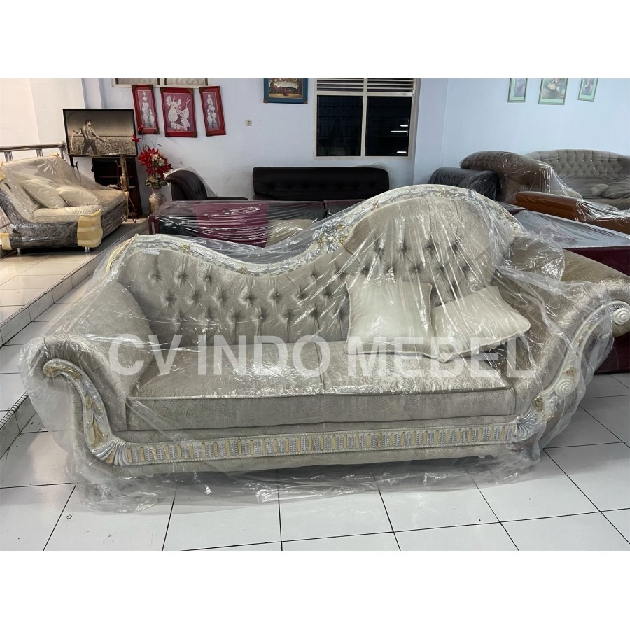Sofa bed klasik mewah berkualitas ready makassar kursi santai ukir sultan raja