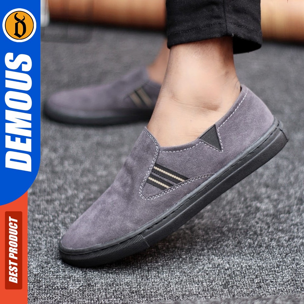 DEMOUS Ainz - Sepatu Slip On Pria Casual