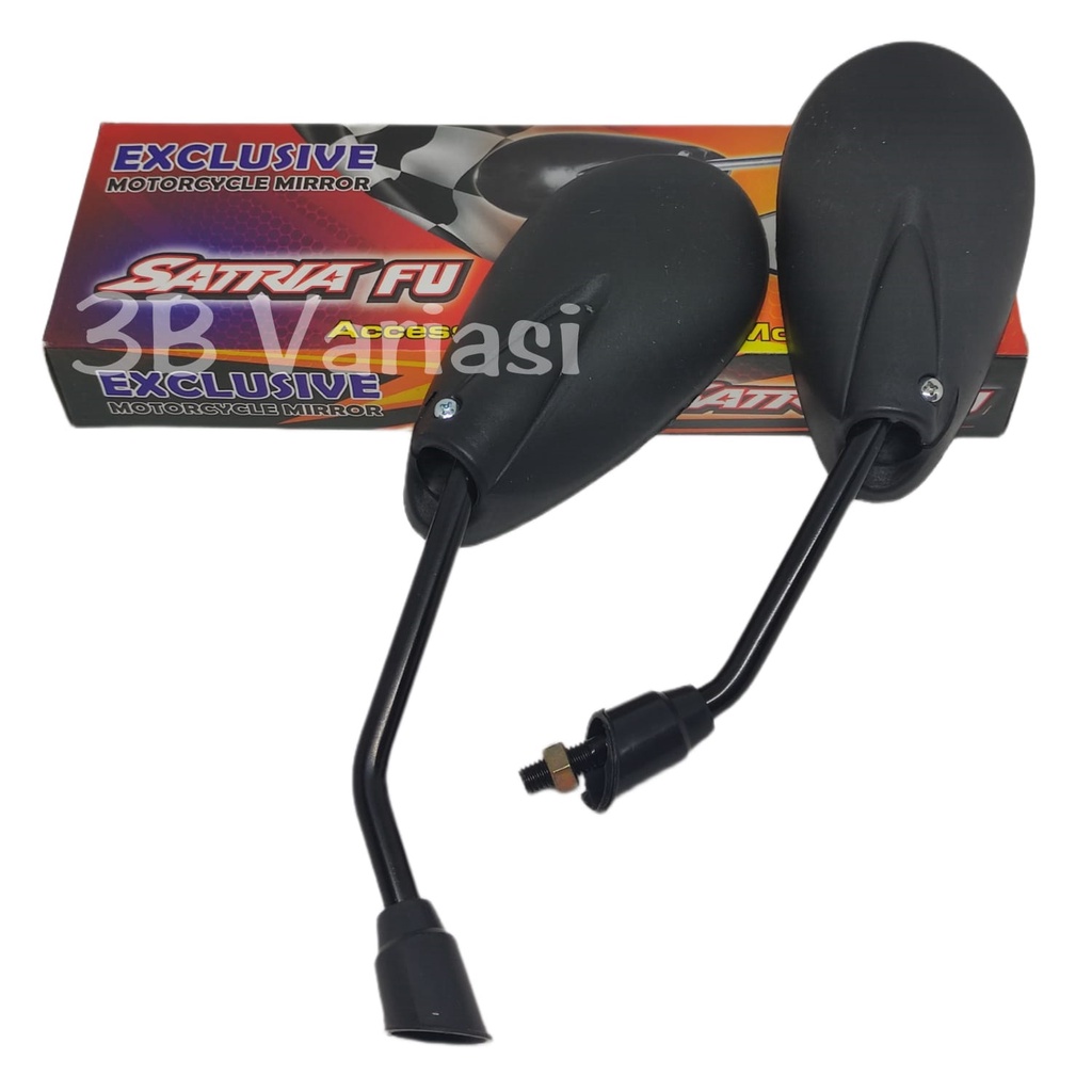 Kaca Spion Motor Suzuki Satria Fu Drat 12mm/Suzuki 14mm/Honda Black Gagang Black Universal