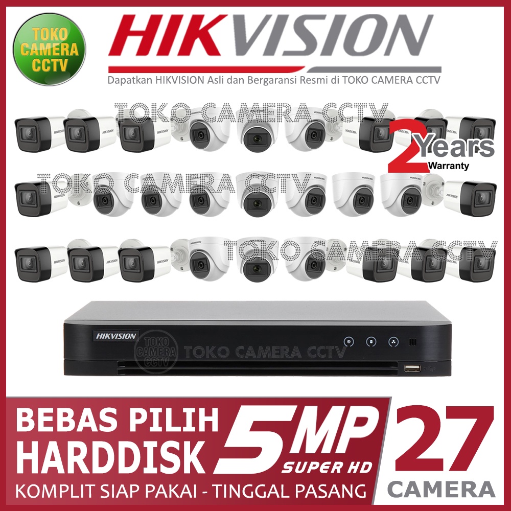 PAKET CCTV HIKVISION 5MP 32 CHANNEL 27 KAMERA