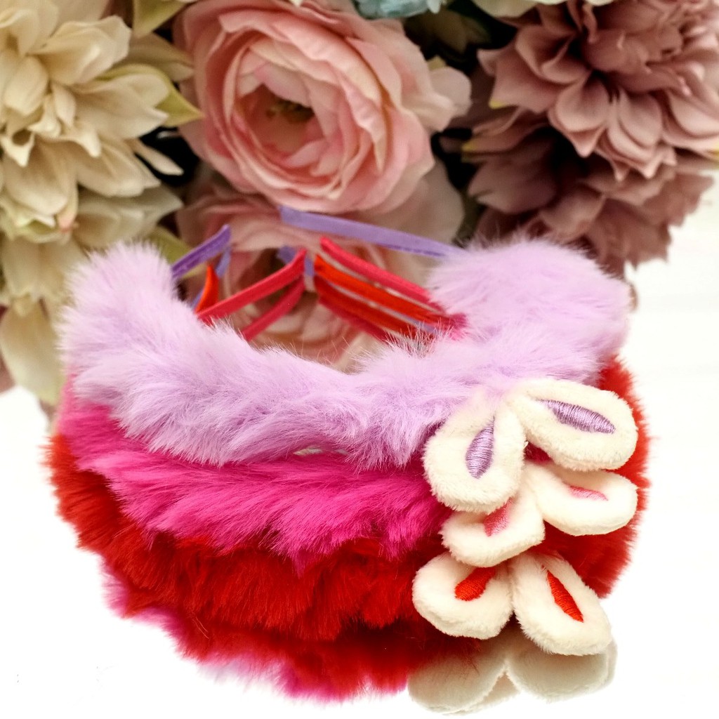Bando Little Rabbit Full Bulu Halus Lembut Bando Pompom Kelinci Cute Fashion Korea Wanita Aksesoris Rambut Anak Perempuan Murah Berkualitas