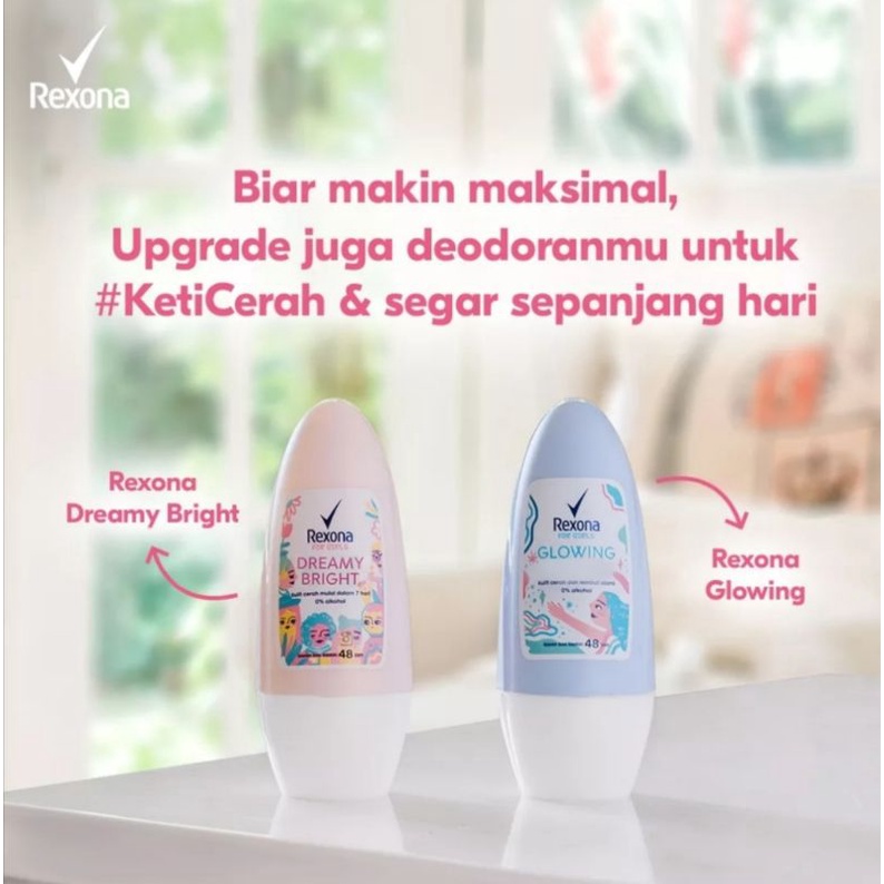 parfum remaja perempuan deodorant roll on wanita Rexona for girl for women 40 ml