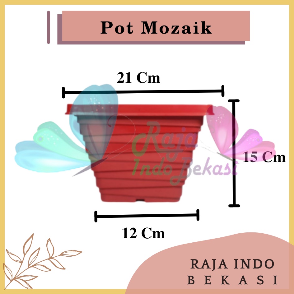 Pot Mozaik 21 Merah Bata By Garden Of Love Pot Bunga Plastik Putih Murah Mirip Pot Kenanga 21 Putih