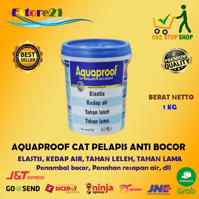 Aquaproof Cat Anti Bocor Pelapis tembok waterproofing atap genteng dak anti rembes exterior 1 kg