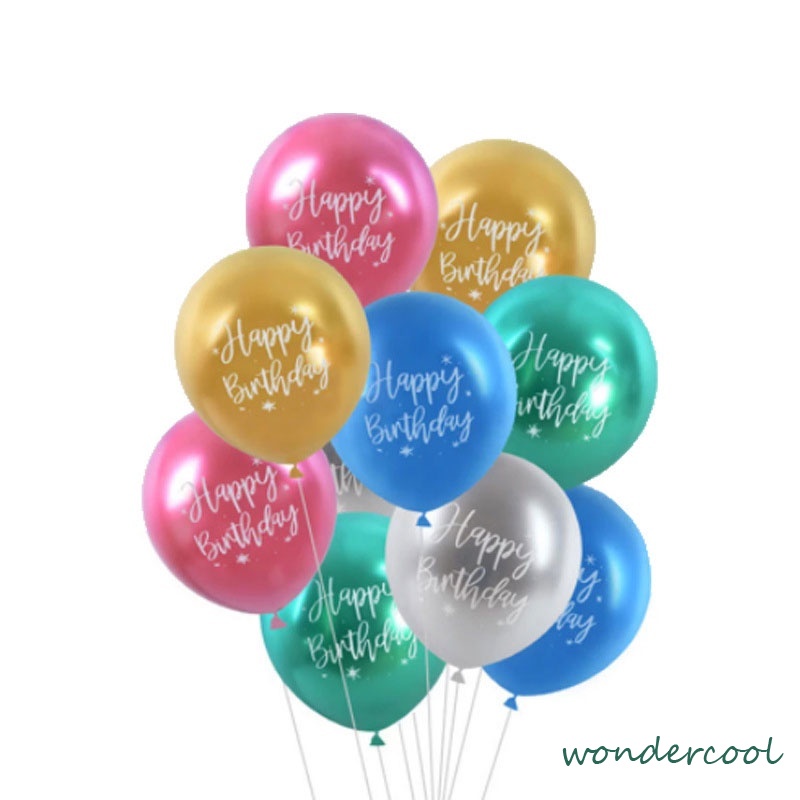 Balon Latex Tulisan Happy Birthday 12inchi-Won