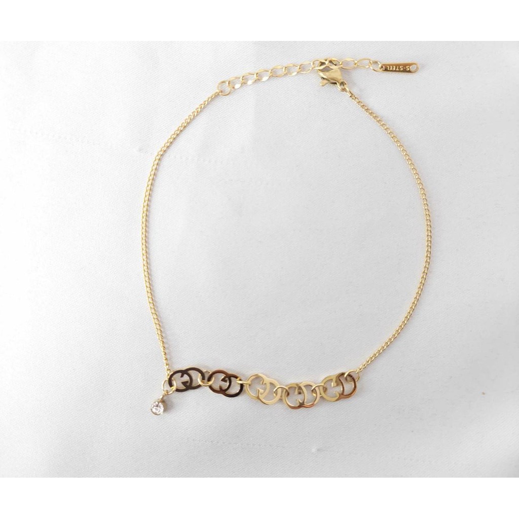 Gelang Titanium Perhiasan Cantik Untuk Wanita Warna Emas | Gelang Titanium Cantik S3