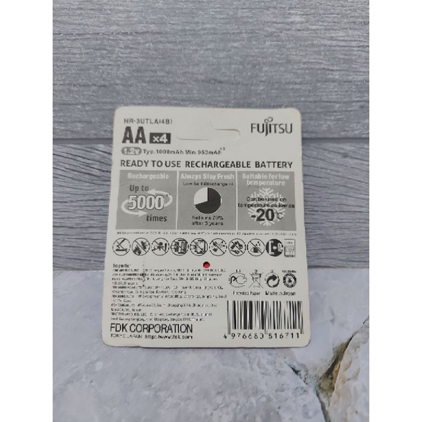 Baterai AA Fujitsu - Battery Fujitsu AA 950 mAh 4 Pcs - Batre Tamiya