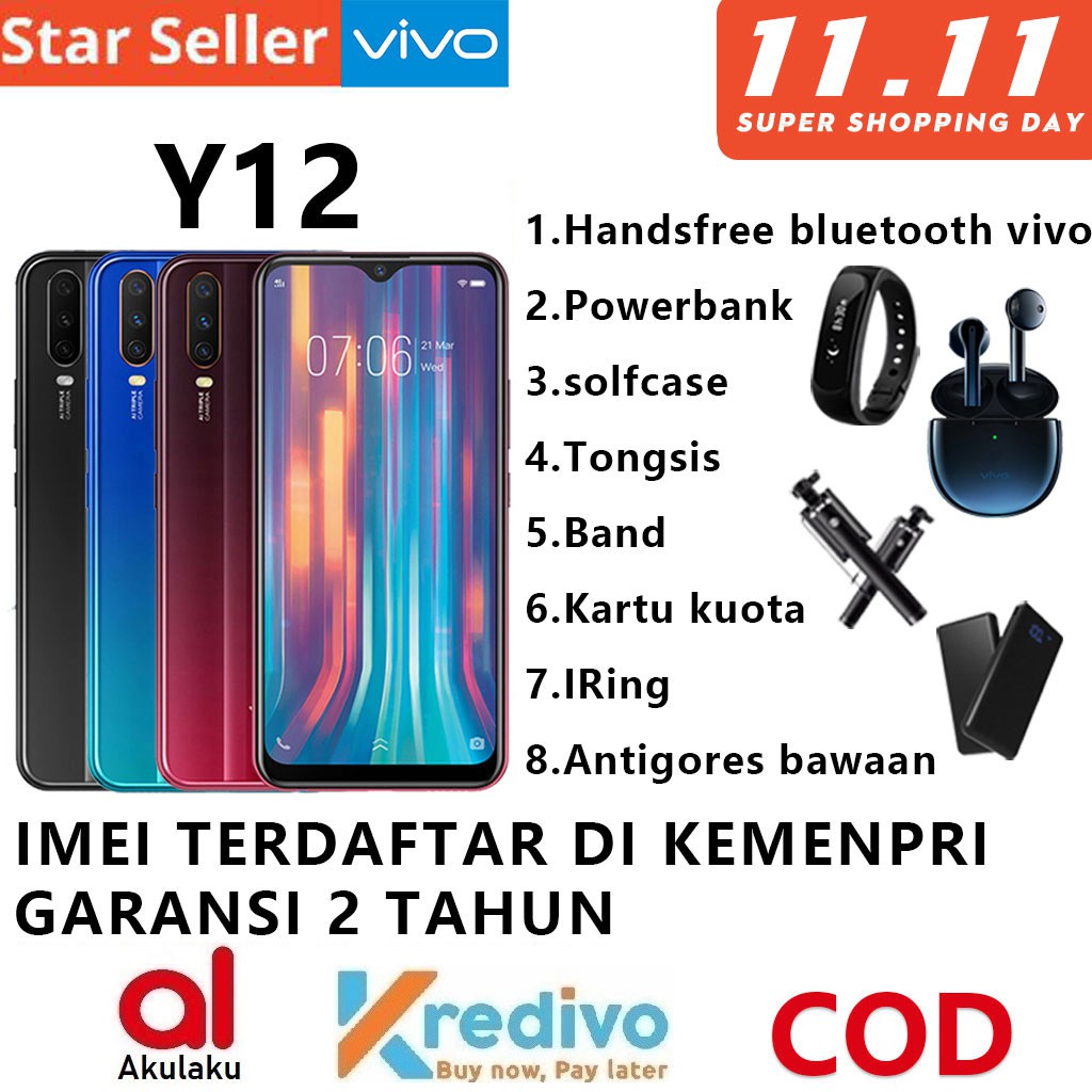 VIVO Y12 VIVO Y12i RAM 3GB ROM 64GB Garansi Resmi 100%