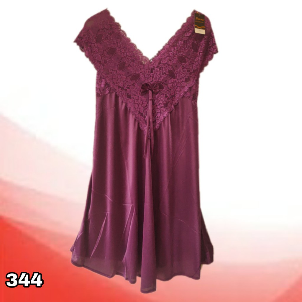 J344 | BAJU TIDUR LINGERIE SOREX | PREMIUM SATIN LOOK RENDA CANTIK | BT 7001