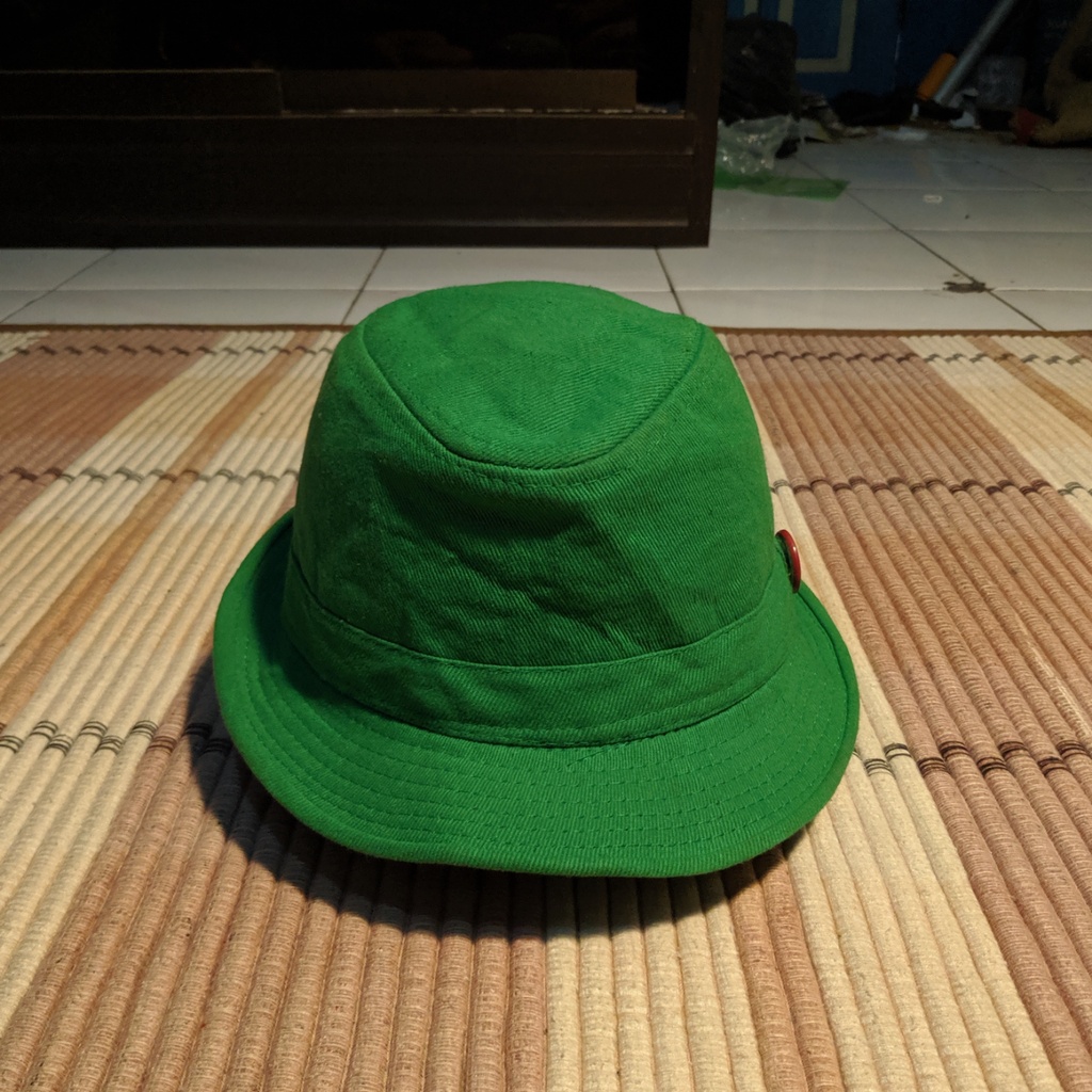 Topi Fedora JJS Hijau Cap Hat Original Second Preloved